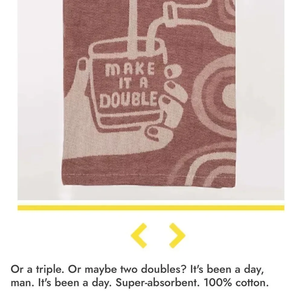 Blue Q Cotton Woven Dish Towel  - Make Mine a Double